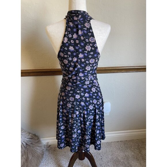 Free People Black Floral Sleeveless A-Line Dress Size Small Light Soft Polyester - Picture 3 of 9